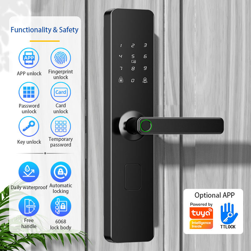 Smart Digital Lock WiFi Biometric Fingerprint Password Tuya App Home Security
