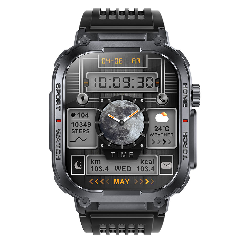 Men's Smartwatch LED Lighting Function Compass 2.02 Inch