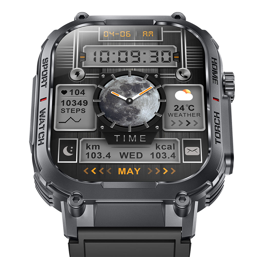 Men's Smartwatch LED Lighting Function Compass 2.02 Inch